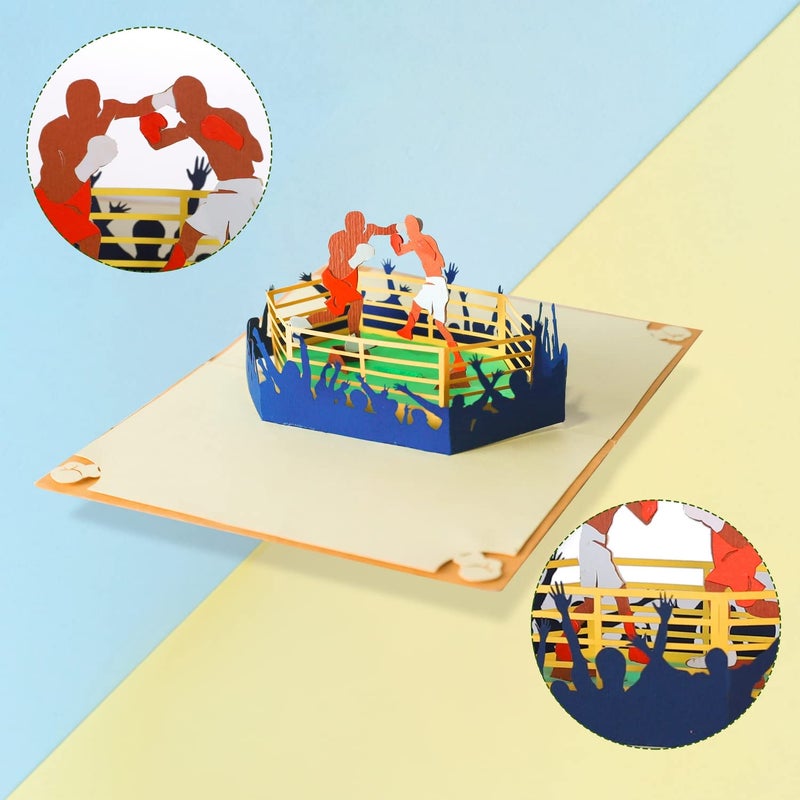 CUTE POPUP Captivating 3D Boxing Pop Up Card - Premium Handcrafted Motivational Greeting Card - Mesmerizing Boxer Fighter Design for Father's Day, Mother's Day, Veteran's Day (Inspiring Gift) - Image 4